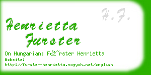 henrietta furster business card